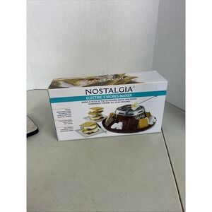 Nostalgia Electric Smores Maker Indoor Tabletop Marshmallow Roaster Brown Silver